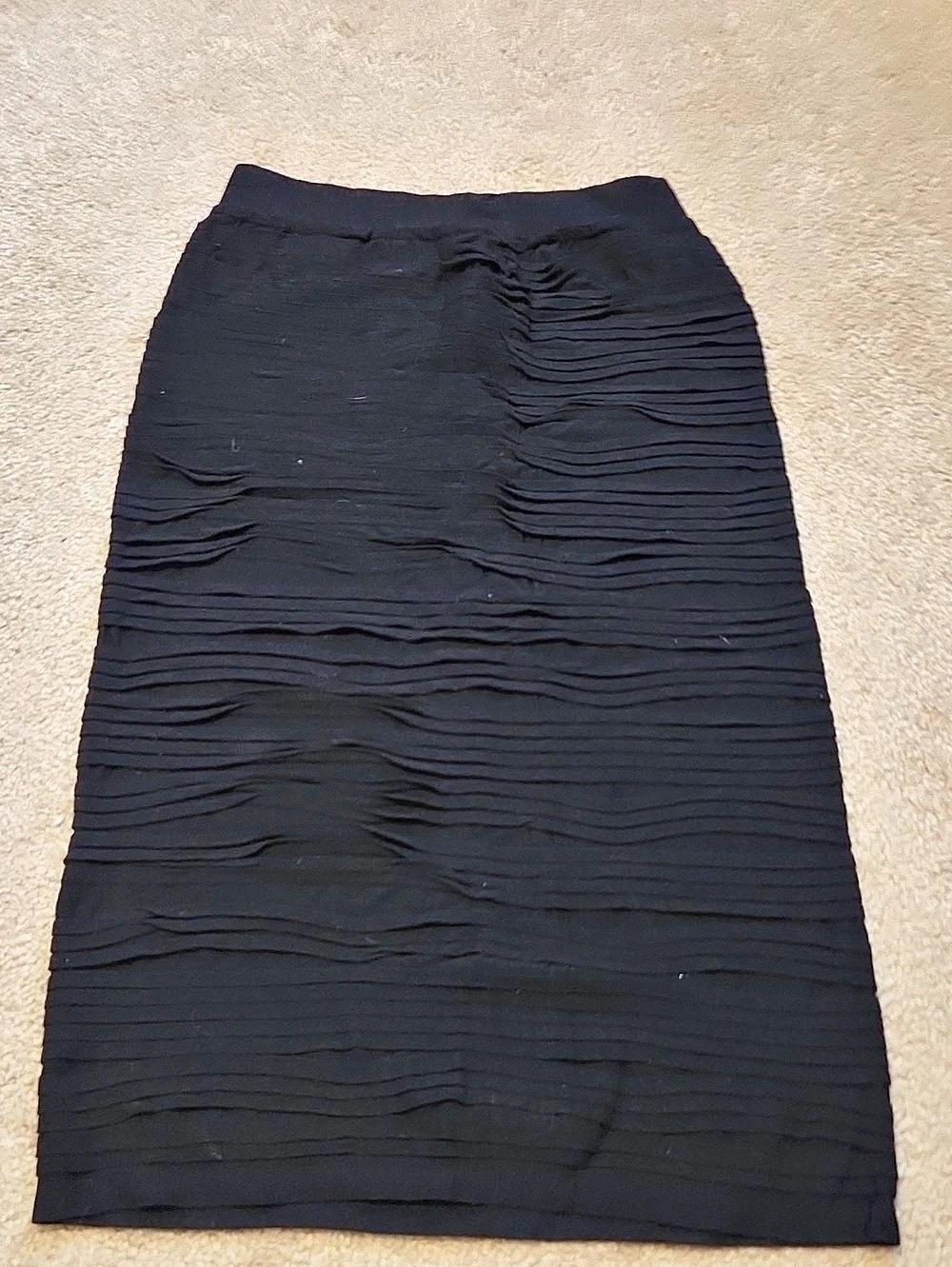 Workhall Knee Length Pencil Textured Skirt